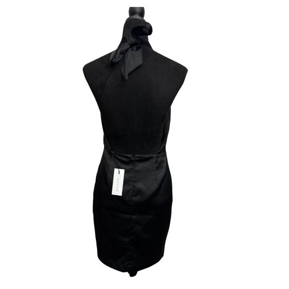 💎 Dynamite Satin Crossfront Mini Dress Black - Picture 2 of 8